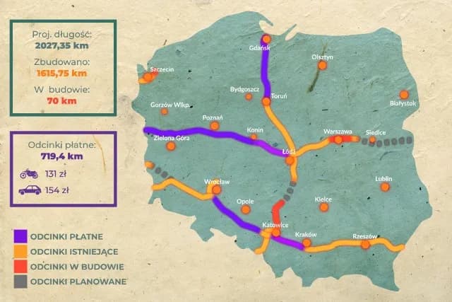 Autostrada A2 gdzie płatna? Sprawdź, które odcinki są bez opłat
